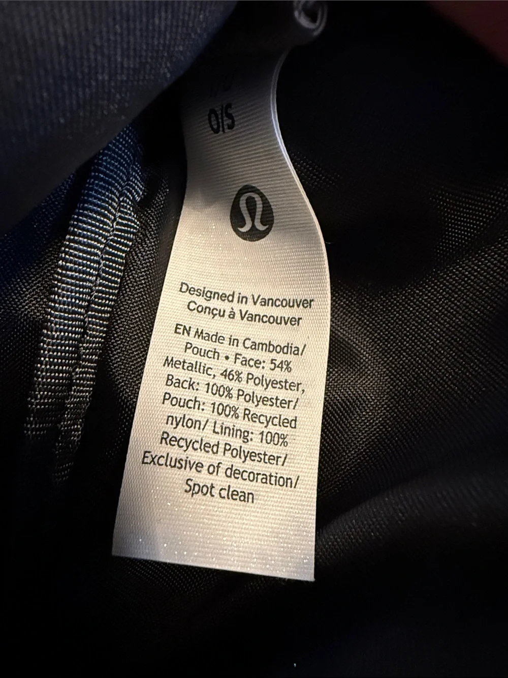 lululemon athletica Black/Gray Wristlet Key Pouch with Silver Glitter Card Case